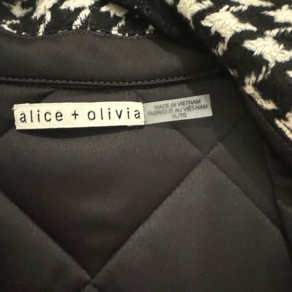 alice + olivia Susan quilted houndstooth vegan leather coat - Picture 9 of 14